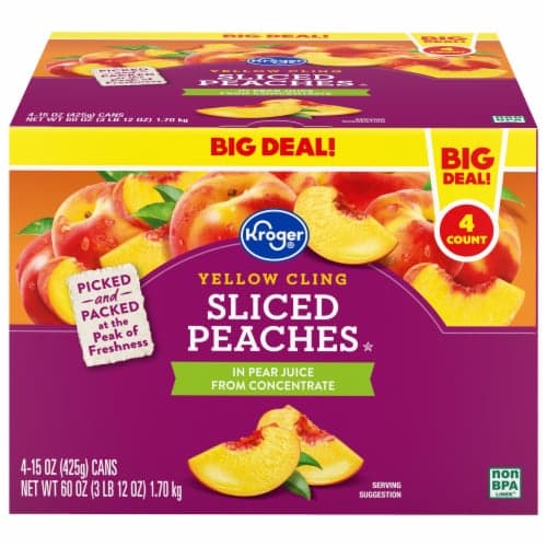 Kroger Canned Yellow Cling Sliced Peaches Big Deal!