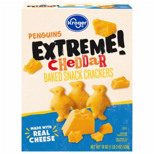 Kroger Extreme Cheddar Penguin Shaped Baked Snack Crackers