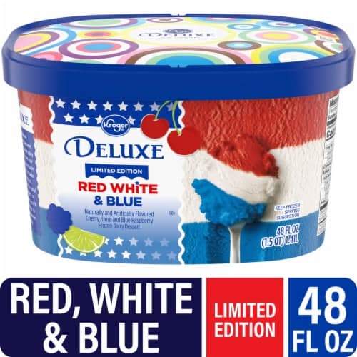 Kroger Deluxe Limited Edition Red White & Blue Ice Cream Tub