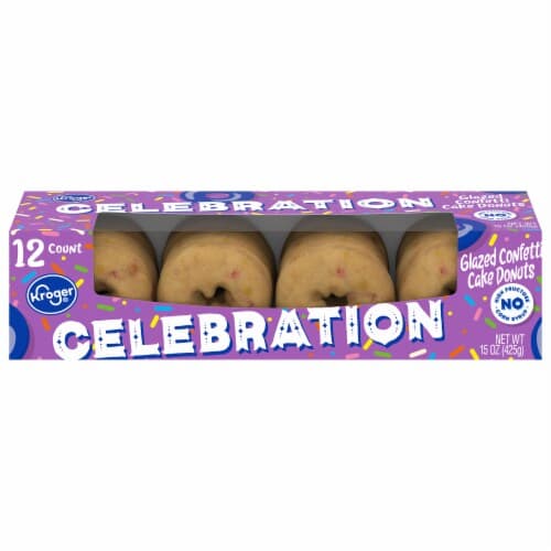 Kroger Celebration Glazed Confetti Cake Donuts