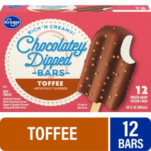 Kroger Rich'N Creamy Chocolate Dipped Toffee Ice Cream Bars