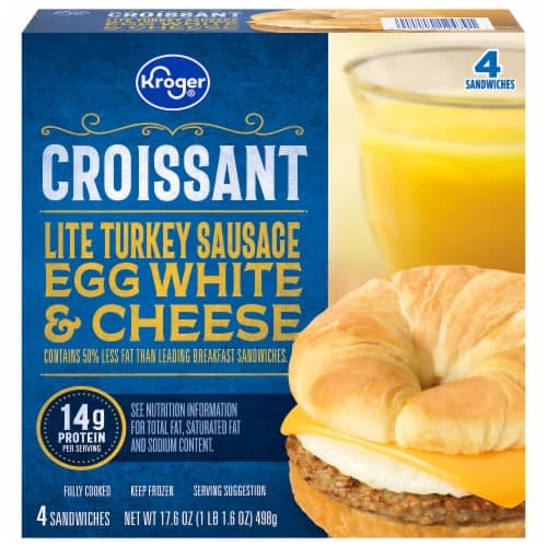 Kroger Lite Turkey Sausage Egg White Cheese Croissant