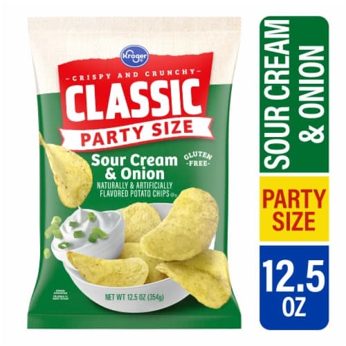 Kroger Classic Sour Cream And Onion Potato Chips Party Size