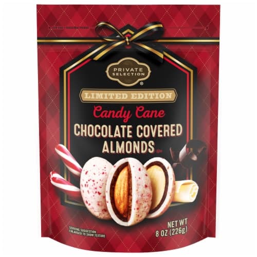 Private Selectioncandy Cane Chocolate Covered Almonds Holiday Candy Bag