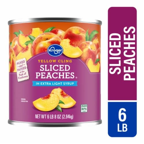 Kroger Canned Yellow Cling Sliced Peaches In Extra Light Syrup Big Deal!