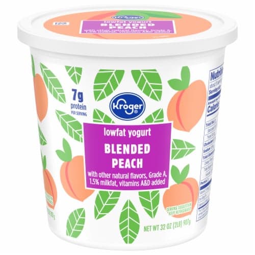 Kroger Lowfat Blended Peach Yogurt Tub