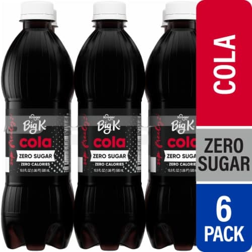 Big K Zero Sugar Cola Soda Bottles