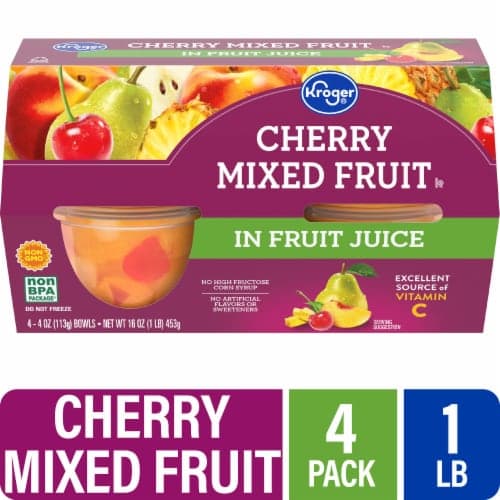 Kroger Cherry Mixed Fruit Cups In Juice