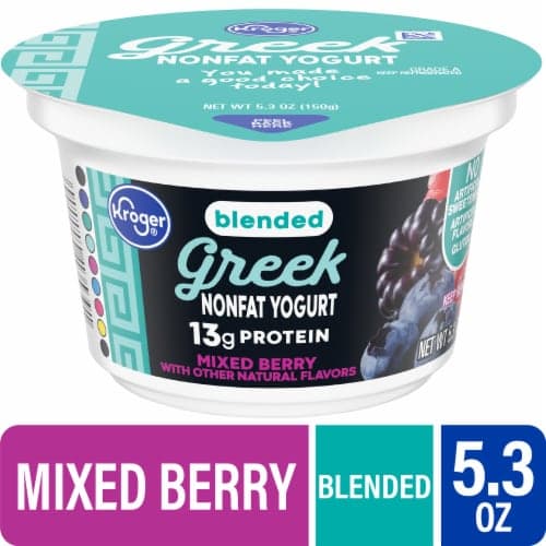 Kroger Mixed Berry Blended Greek Nonfat Yogurt