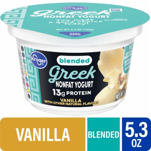 Kroger Vanilla Blended Greek Nonfat Yogurt