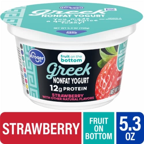 Kroger Fruit On The Bottom Strawberry Greek Nonfat Yogurt