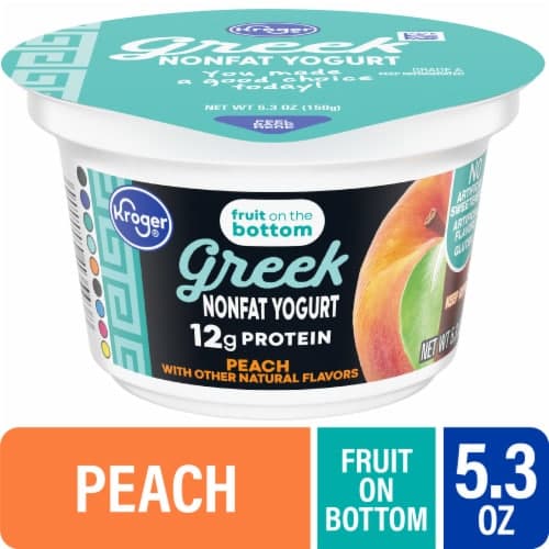 Kroger Fruit On The Bottom Peach Nonfat Greek Yogurt