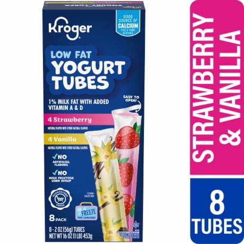 Kroger Strawberry & Vanilla Kids Low Fat Yogurt Tubes