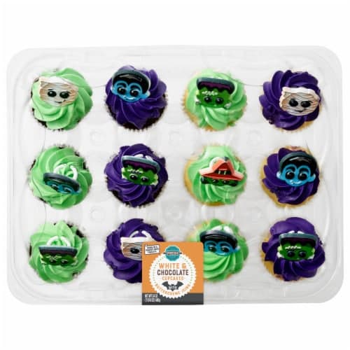 Bakery Fresh Goodness White & Chocolate Halloween Cupcakes