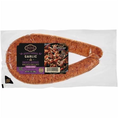 Private Selection Naturally Hardwood Smoked Coarse Grind Garlic Sausage