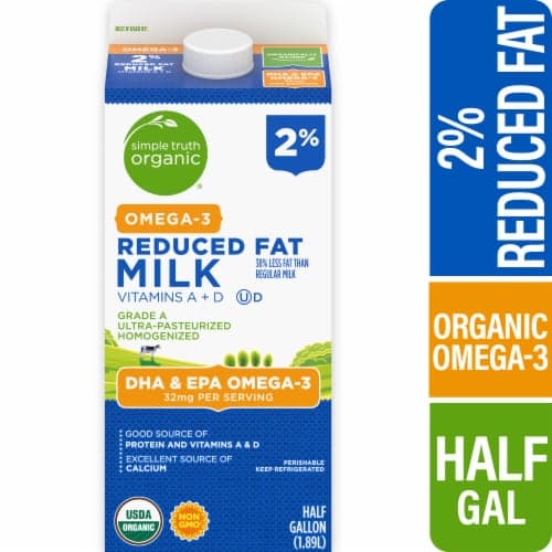 Simple Truth Organic 2% Reduced Fat Milk With Dha Omega
