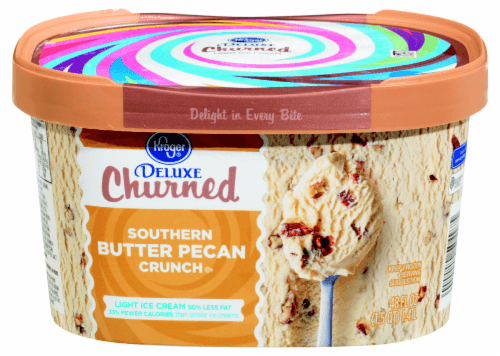 Kroger  Deluxe Southern Butter Pecan Crunch Churned Light Ice Cream