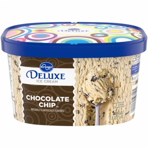 Kroger Deluxe Chocolate Chip Ice Cream Tub
