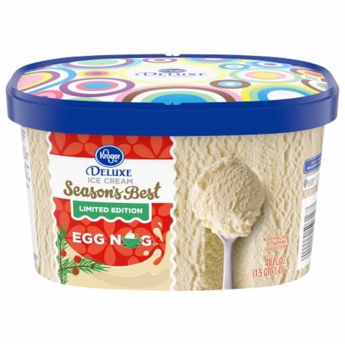 Kroger Deluxe Season'S Best Egg Nog Ice Cream Tub