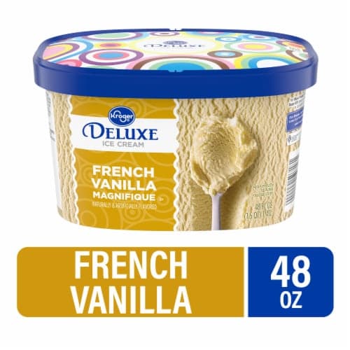 Kroger Deluxe French Vanilla Magnifique Ice Cream Tub