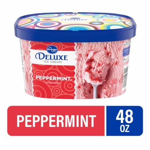 Kroger Deluxe Peppermint Ice Cream Tub