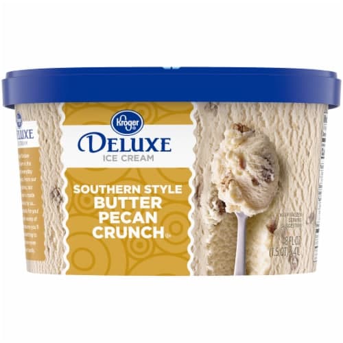 Kroger Deluxe Southern Style Butter Pecan Crunch Ice Cream Tub