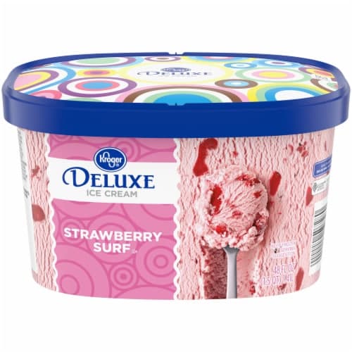Kroger Deluxe Strawberry Surf Ice Cream Tub