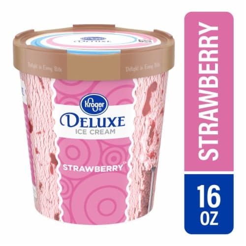 Kroger Deluxe Strawberry Ice Cream Tub