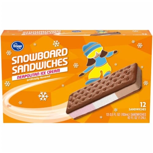 Kroger Neapolitan Ice Cream Snowboard Sandwiches