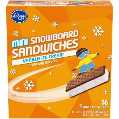 Kroger  Mini Snowboard Vanilla Ice Cream Sandwiches