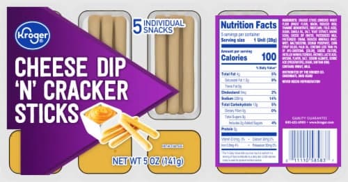 Kroger Cheese Dip 'N' Cracker Sticks Snack