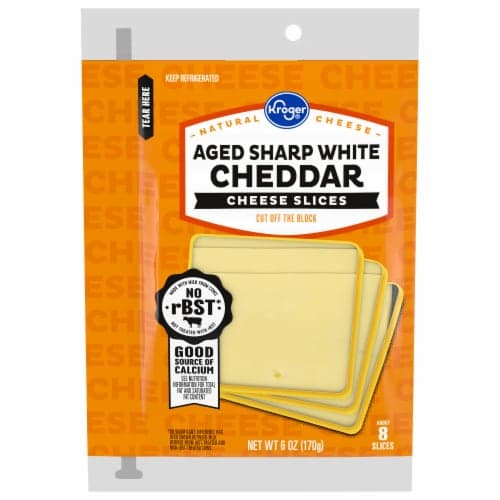Kroger Aged Sharp White Cheddar Sliced Cheese