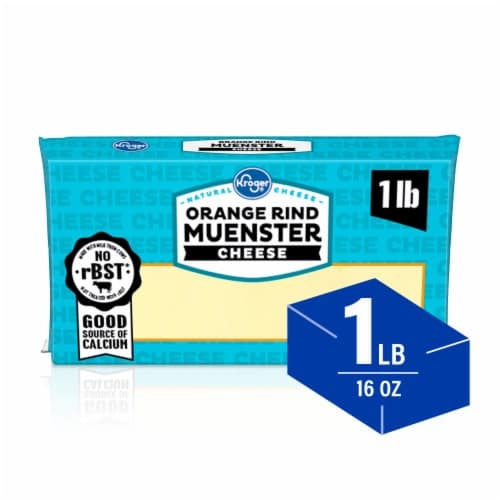 Kroger Orange Rind Muenster Block Cheese