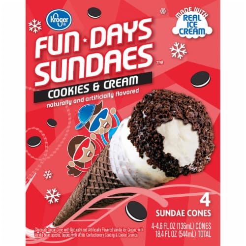 Kroger Fun Days Sundaes Cookies & Cream Sundae Cones