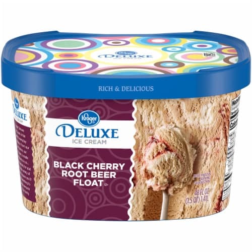 Kroger Deluxe Black Cherry Root Beer Float Ice Cream