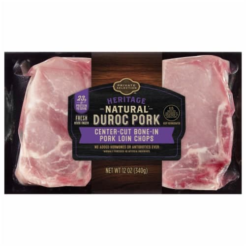 Private Selection Natural Duroc Pork Bone-In Loin Chops Twin