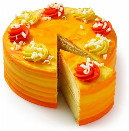 Bakery Fresh Goodness Yellow Cake With Orange And Yellow Buttercreme Icing