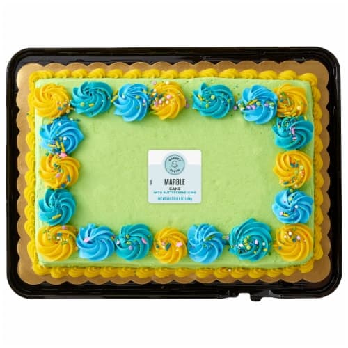 Bakery Fresh Goodness Green Marble Quarter Sheet Cake