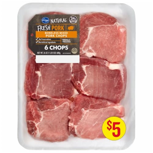 Kroger Fresh Pork Boneless Pork Loin Ribeye Chops