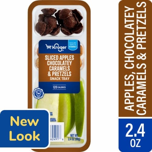 Kroger Sliced Apples Chocolate Caramels & Pretzels Snack Tray