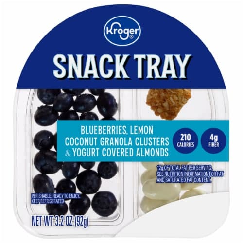 Kroger Snack Tray Blueberries, Lemon Coconut Granola Clusters & Yogurt Covered Almonds