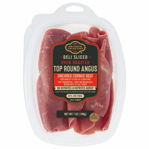 Private Selection Deli Sliced Oven Roasted Top Round Angus Uncured Corned Beef Tub