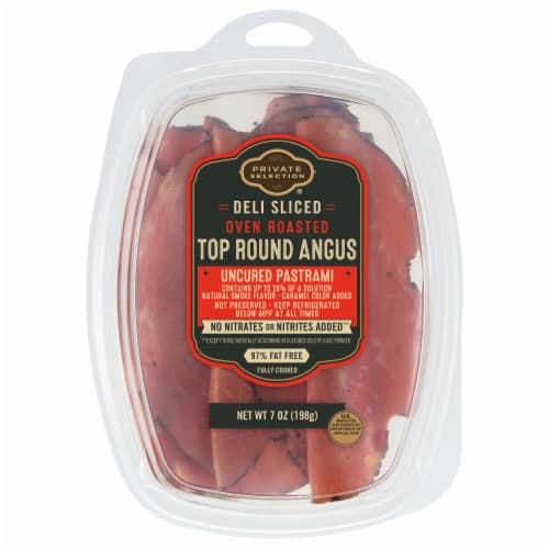 Private Selection Deli Sliced Oven Roasted Top Round Angus Uncured Pastrami Tub