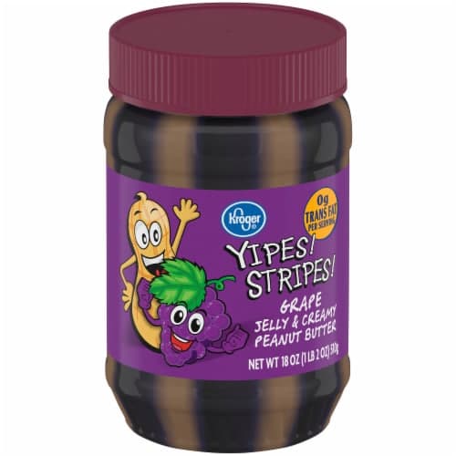 Kroger Yipes Stripes Grape Jelly & Creamy Peanut Butter