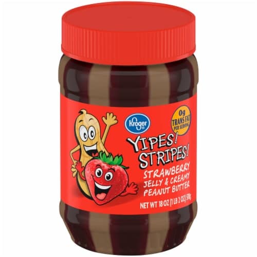 Kroger Yipes Stripes Strawberry Jelly & Creamy Peanut Butter