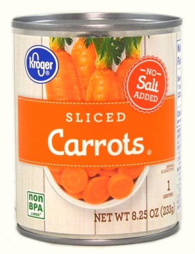 Kroger No Salt Added Sliced Carrots