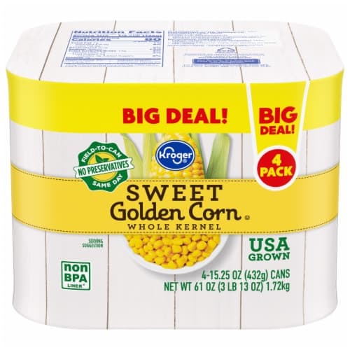 Kroger Sweet Whole Kernel Canned Golden Corn Big Deal!