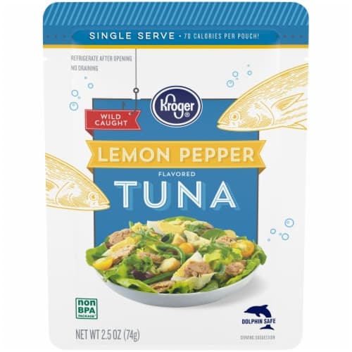 Kroger Wild Caught Lemon Pepper Flavored Tuna Pouch
