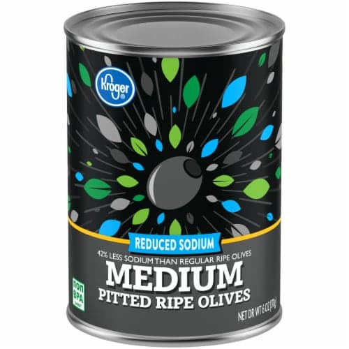 Kroger Reduced Sodium Medium Pitted Ripe Olives