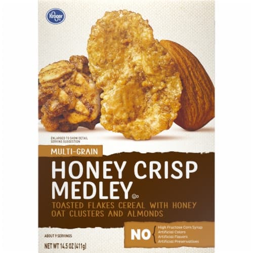 Kroger Honey Crisp Medley Cereal With Honey Oat Clusters & Almonds